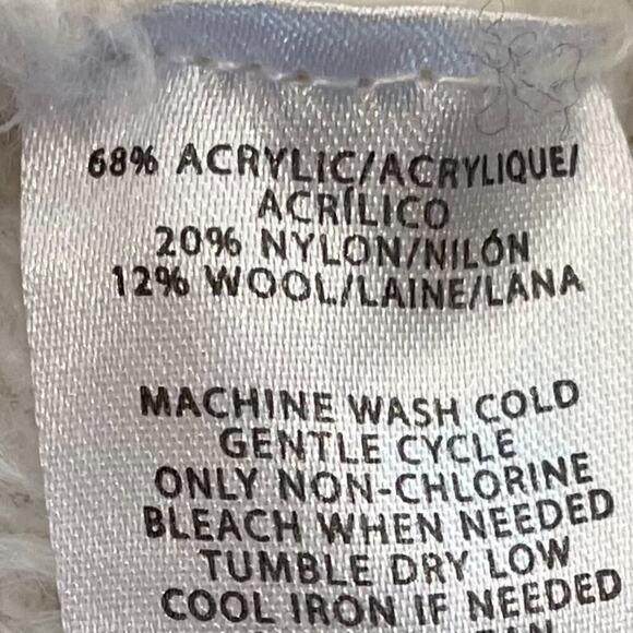 Lou & Grey Ivory Fuzzy Boatneck Wool Blend Long Sleeve Oversized Sweater, XS - Picture 6 of 9